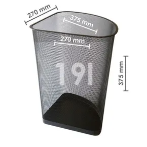 Eck-Drahtabfalleimer, schwarz, 19 l